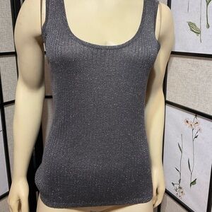 CHICO’S Charcoal Gray with Silver Sparkle Camisole